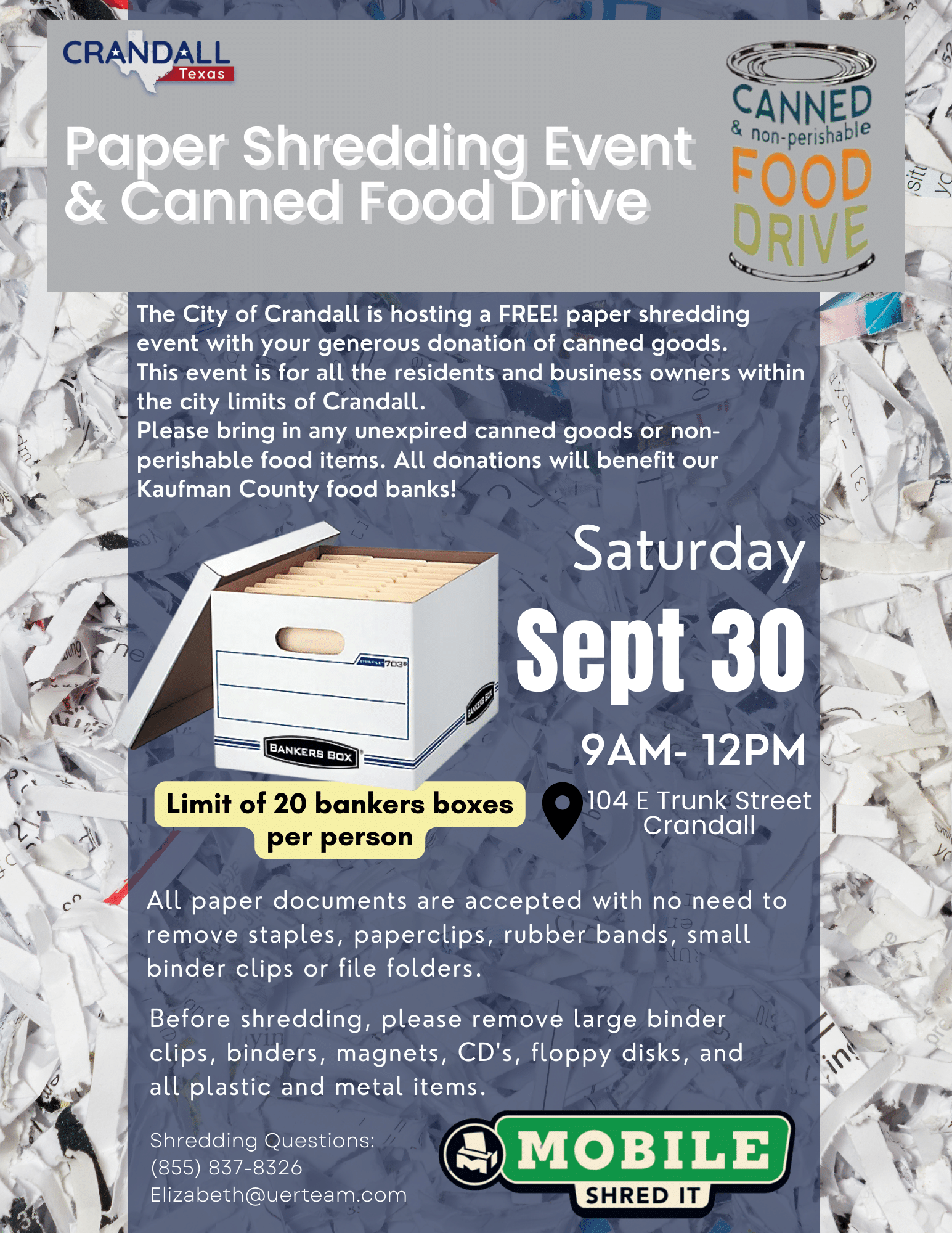 paper shredding crandall